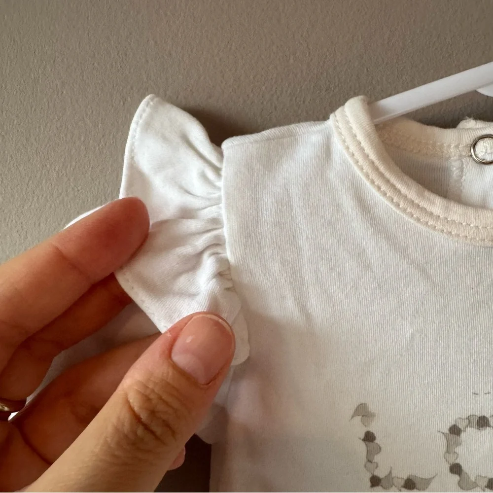 Livly Baby Pima Cotton Love Ruffled Footed Stretch Sleeper Size Newborn‎